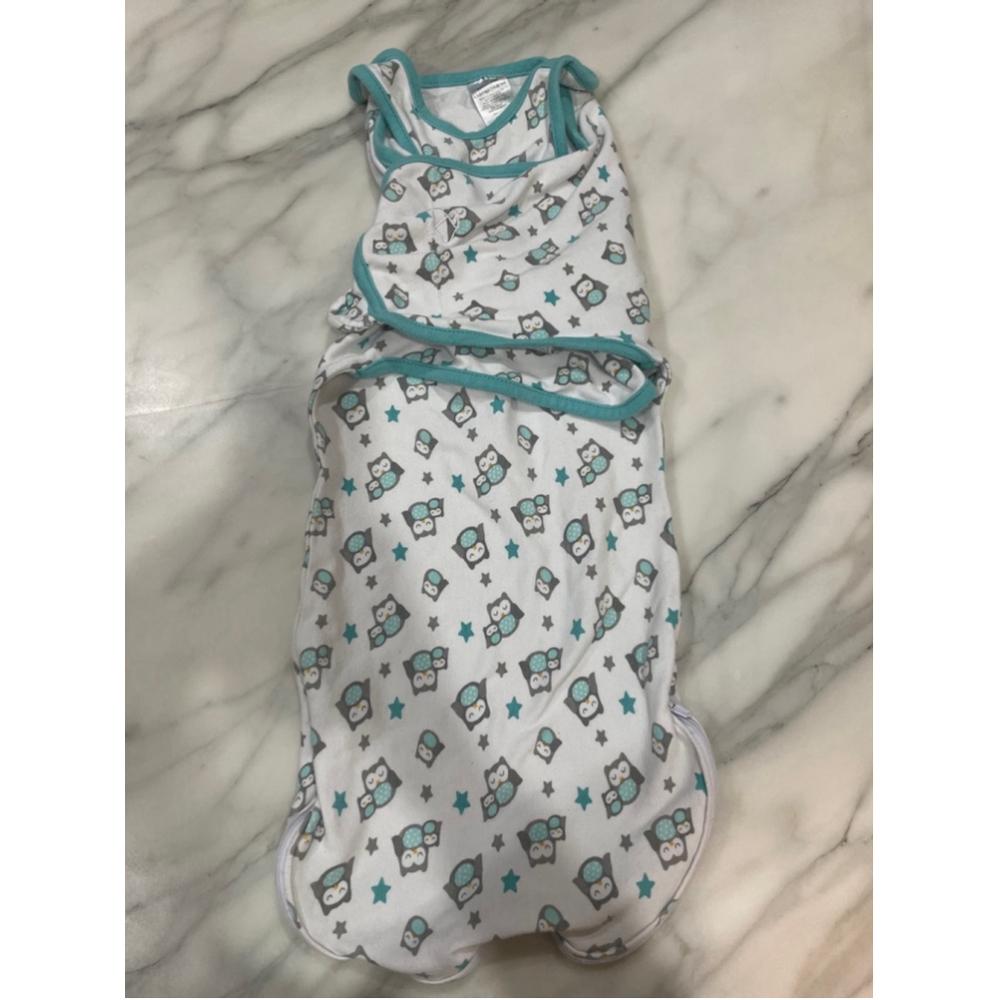 SwaddleMe Velcro Swaddle 14-20lbs Unisex White with Owl Print 100% Cotton
